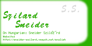 szilard sneider business card